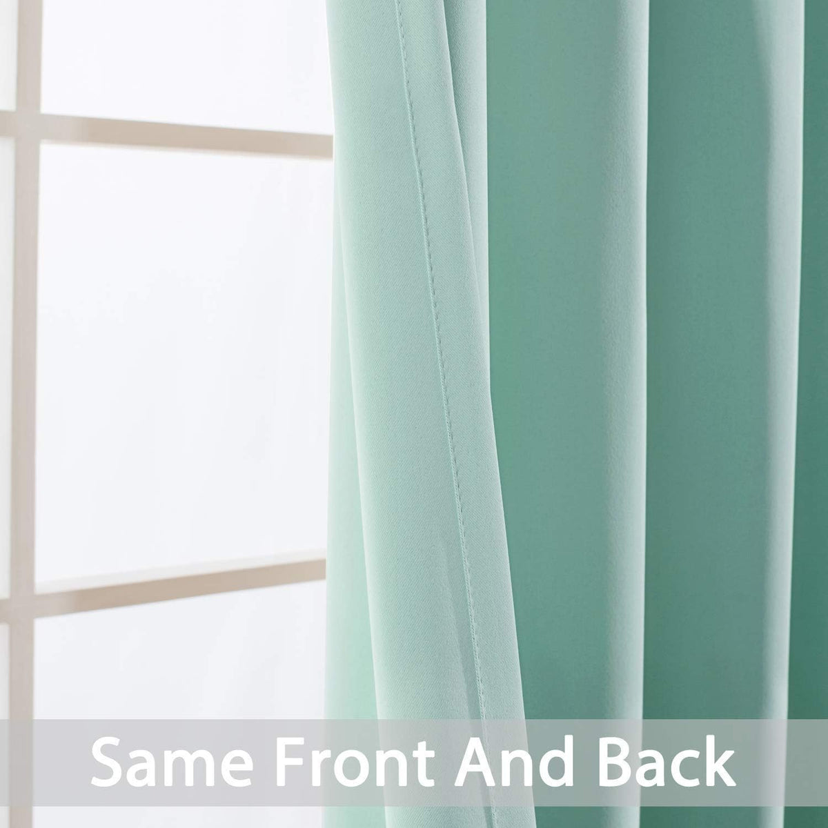 72"L x 52"W fabric curtains in Aqua, alternate view 6