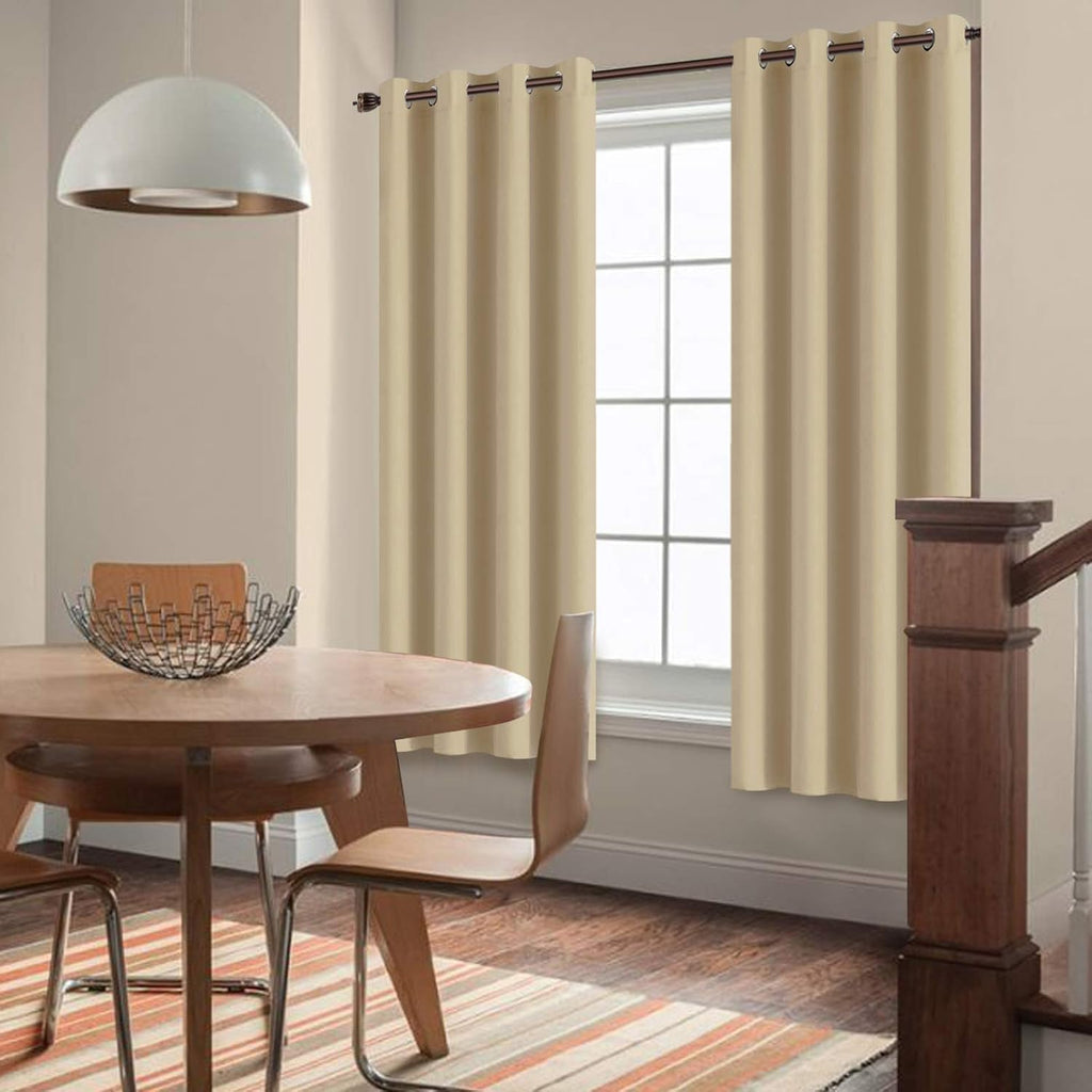 72"L x 52"W fabric curtains in Beige, alternate view 2