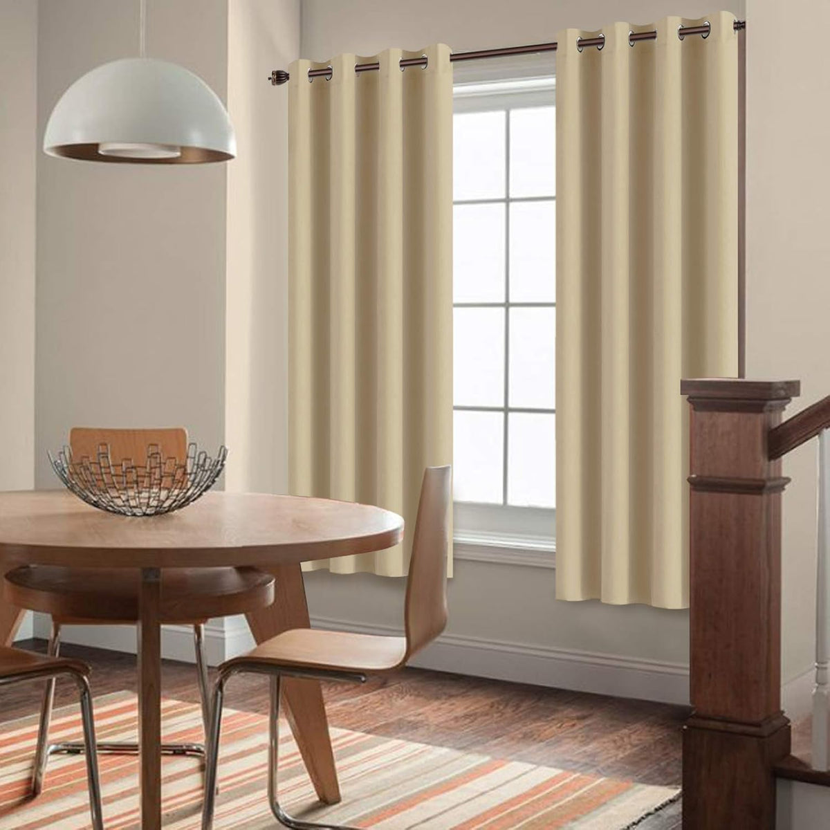72"L x 52"W fabric curtains in Beige, alternate view 2
