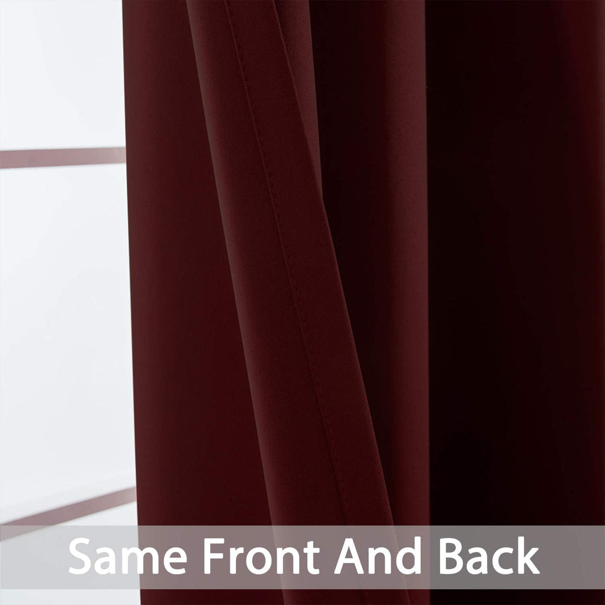 72"L x 52"W fabric curtains in Burgundy Red, alternate view 5