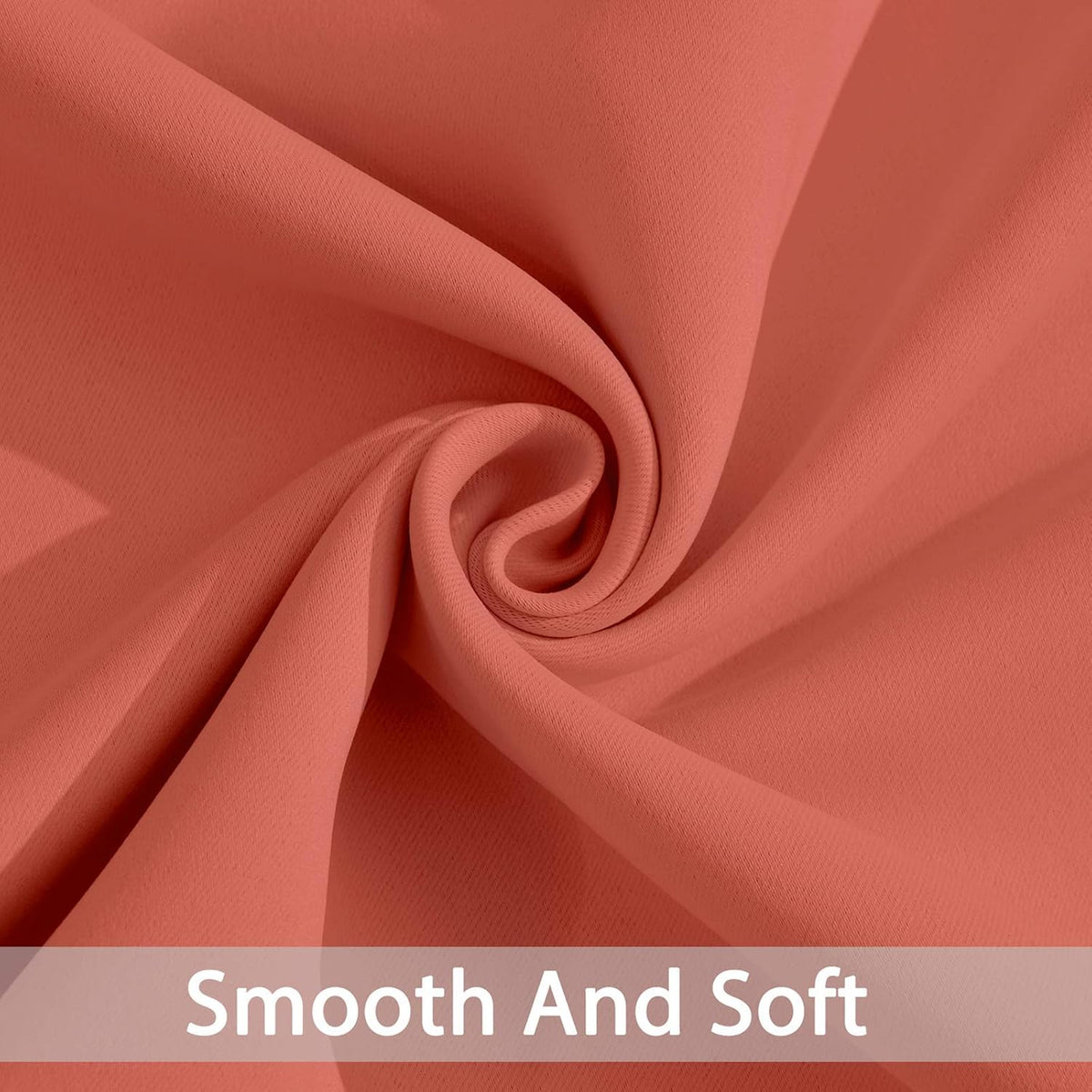 72"L x 52"W fabric curtains in Coral Orange, alternate view 4