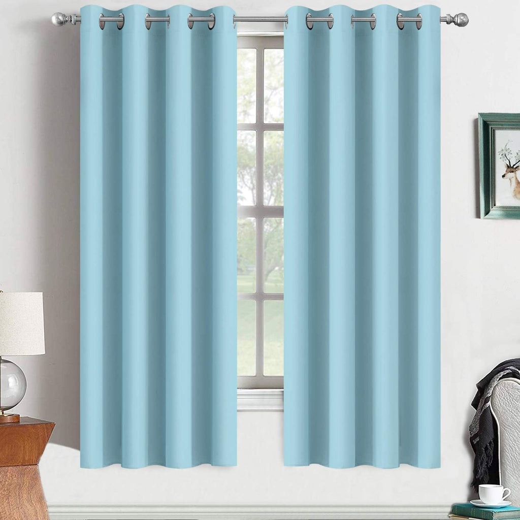 72"L x 52"W fabric curtains in Sky Blue