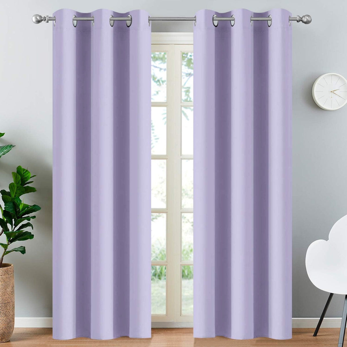 84"L x 38"W fabric curtains in Lilac