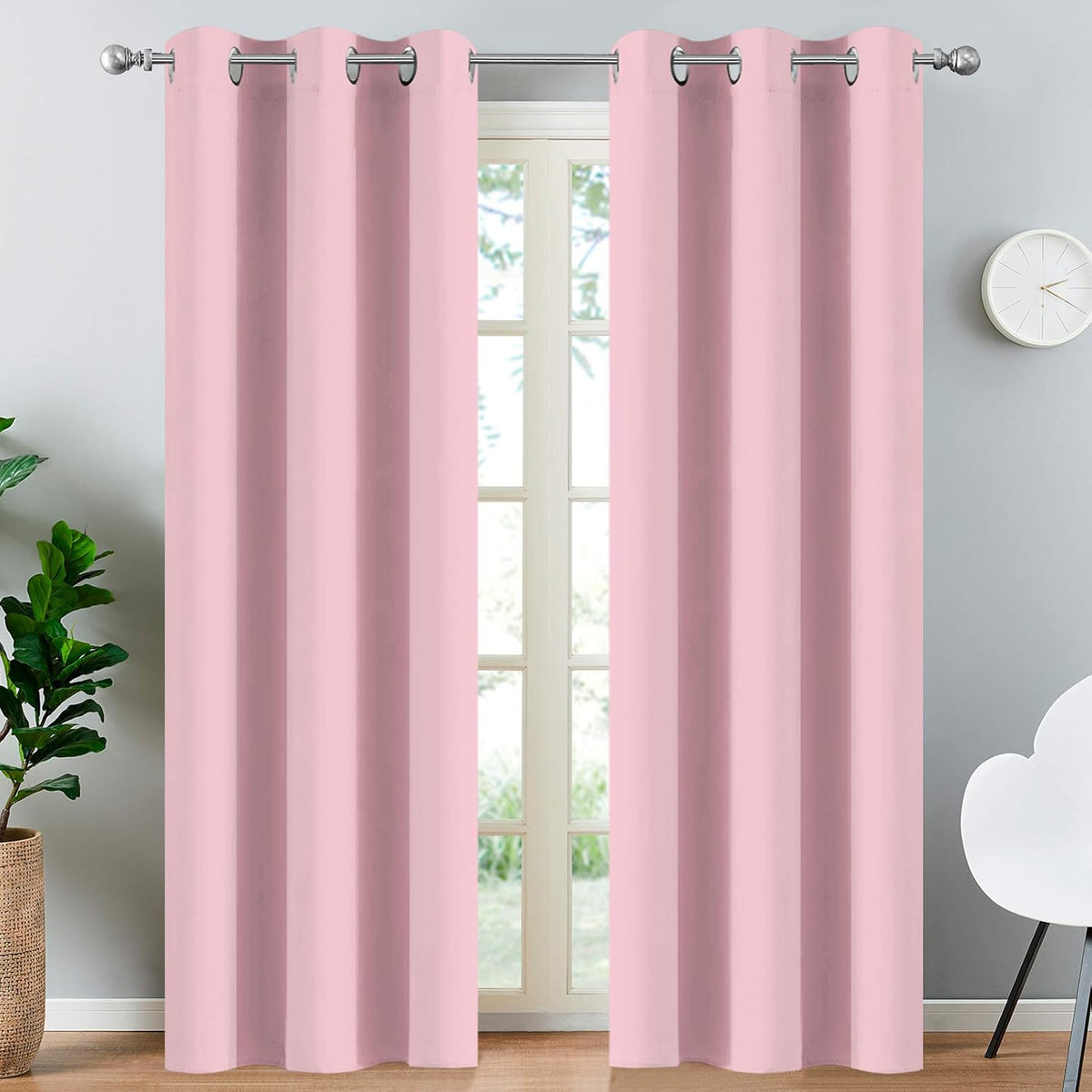 84"L x 38"W fabric curtains in Pink