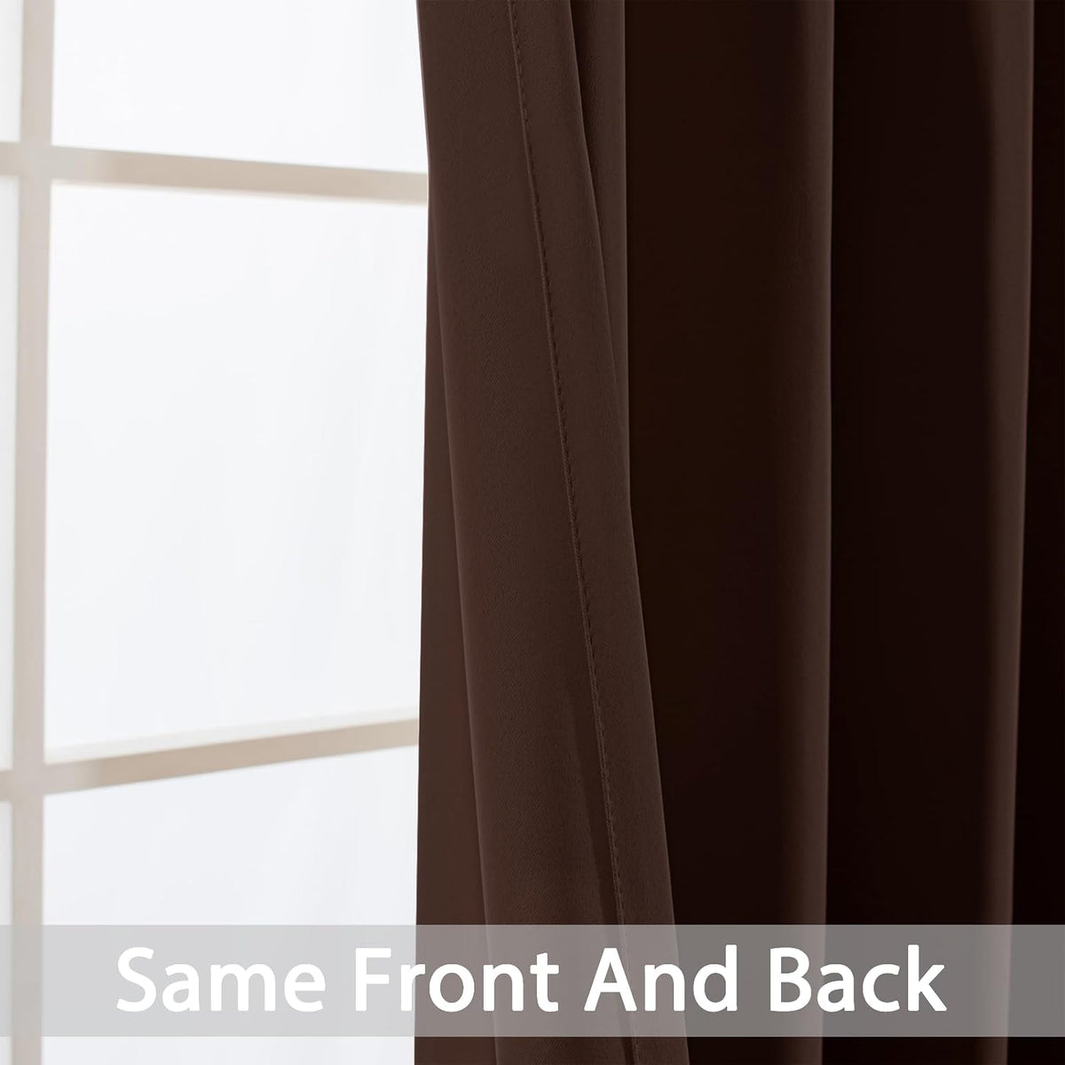 84"L x 42"W fabric curtains in Chocolate Brown, alternate view 3