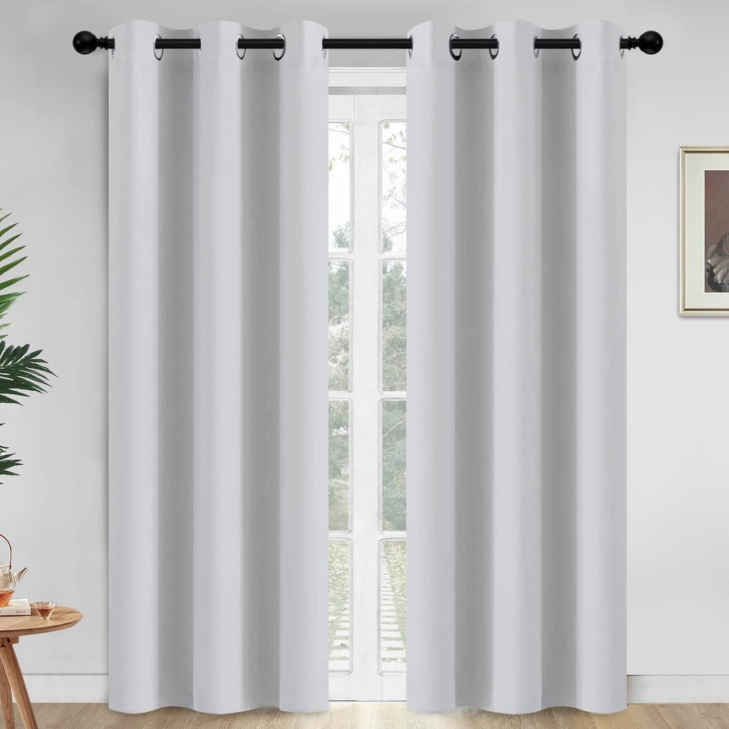 84"L x 42"W fabric curtains in Greyish White