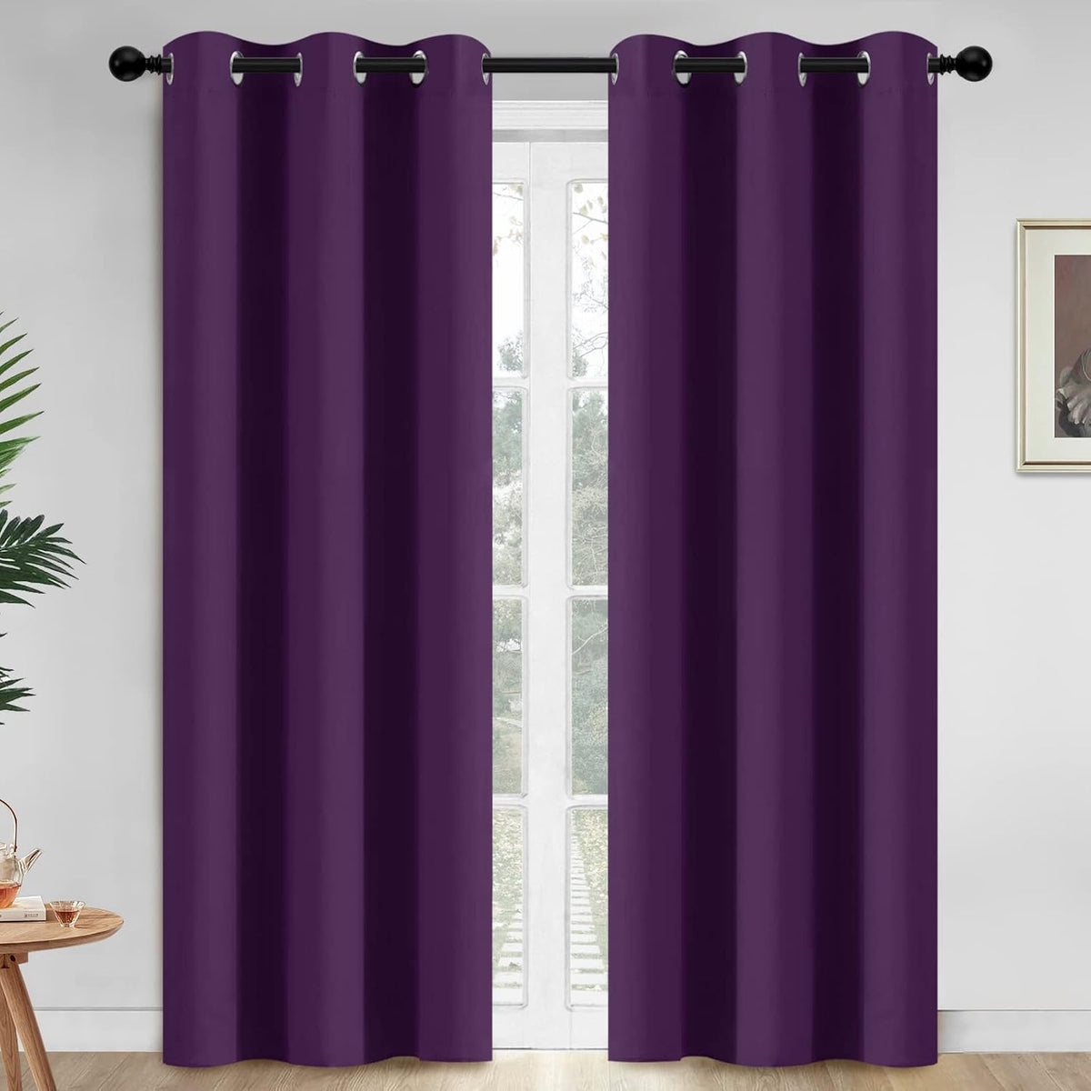 84"L x 42"W fabric curtains in Purple