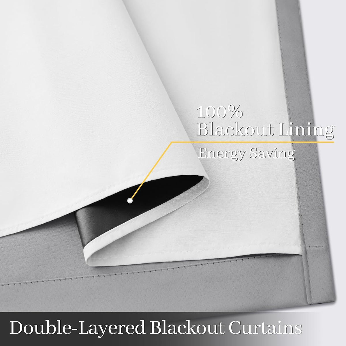 84"L x 50"W polyester curtains in Dove Grey With White Backing, alternate view 4