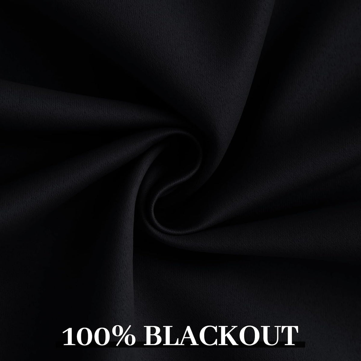 84"L x 52"W polyester curtains in Black With Black Liner, alternate view 6