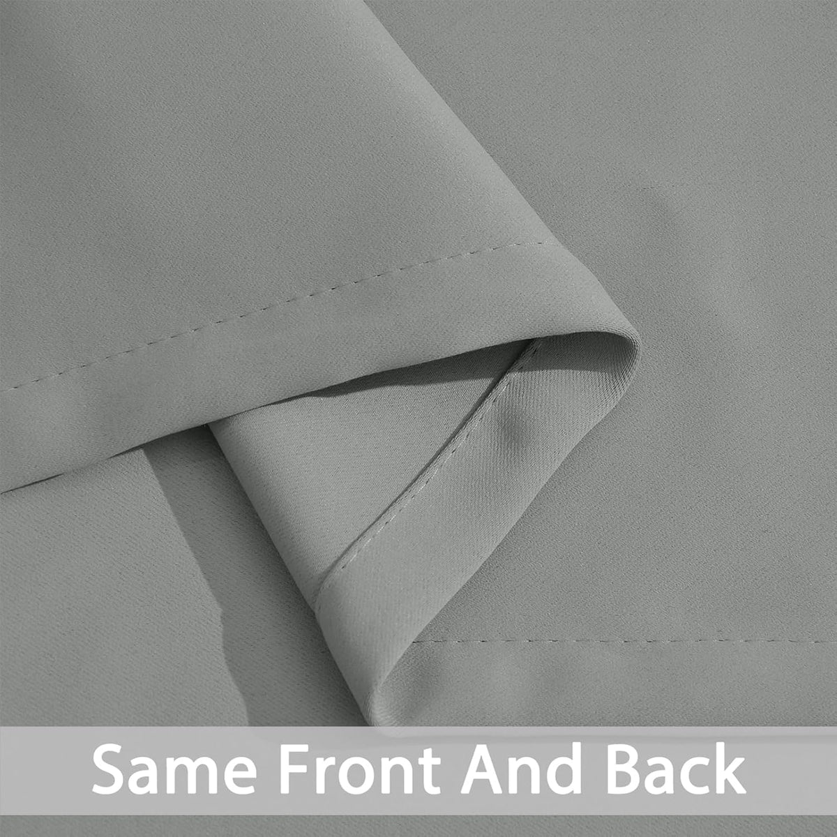 84"L x 52"W polyester curtains in Dove Grey, alternate view 6