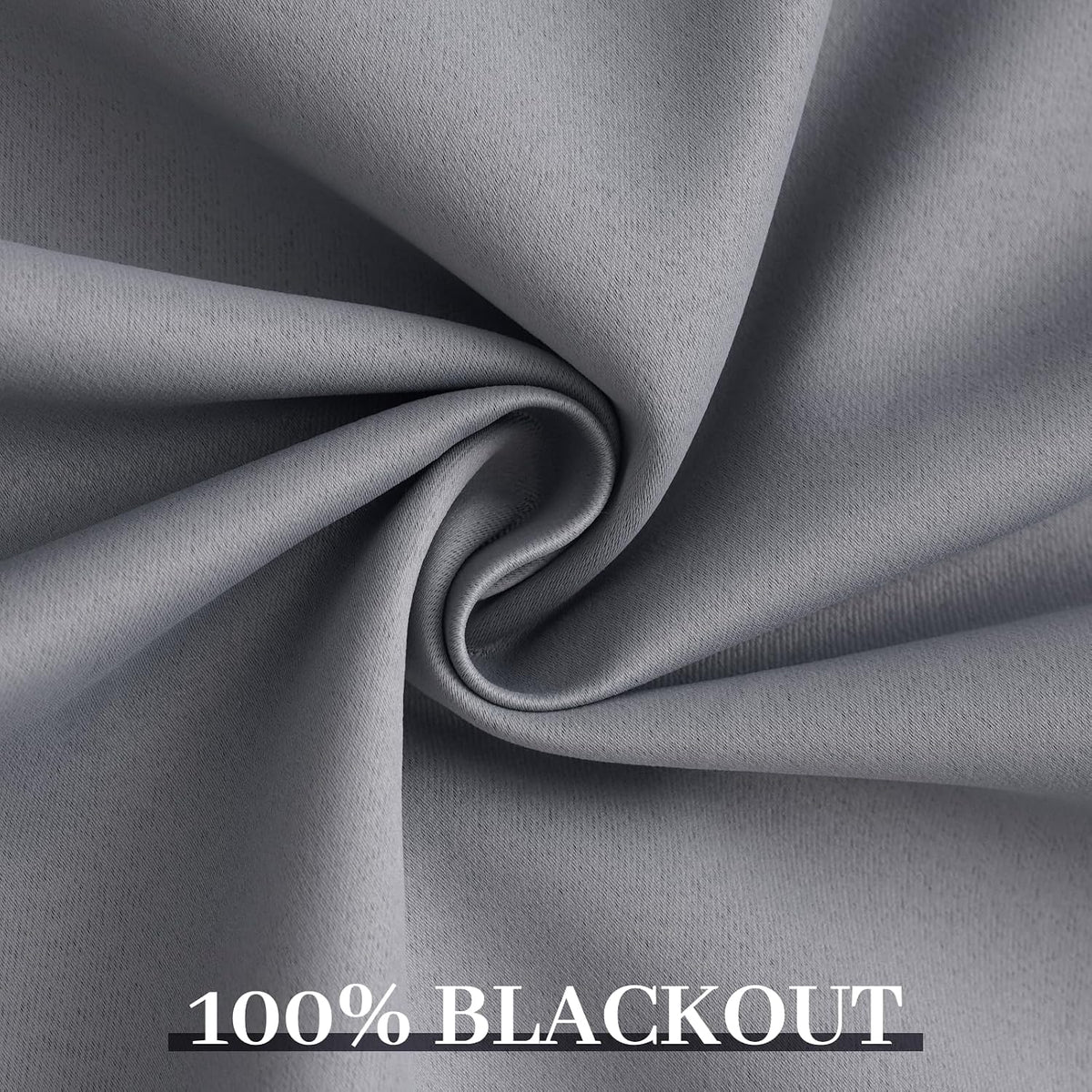 84"L x 52"W polyester curtains in Grey With Black Liner, alternate view 6