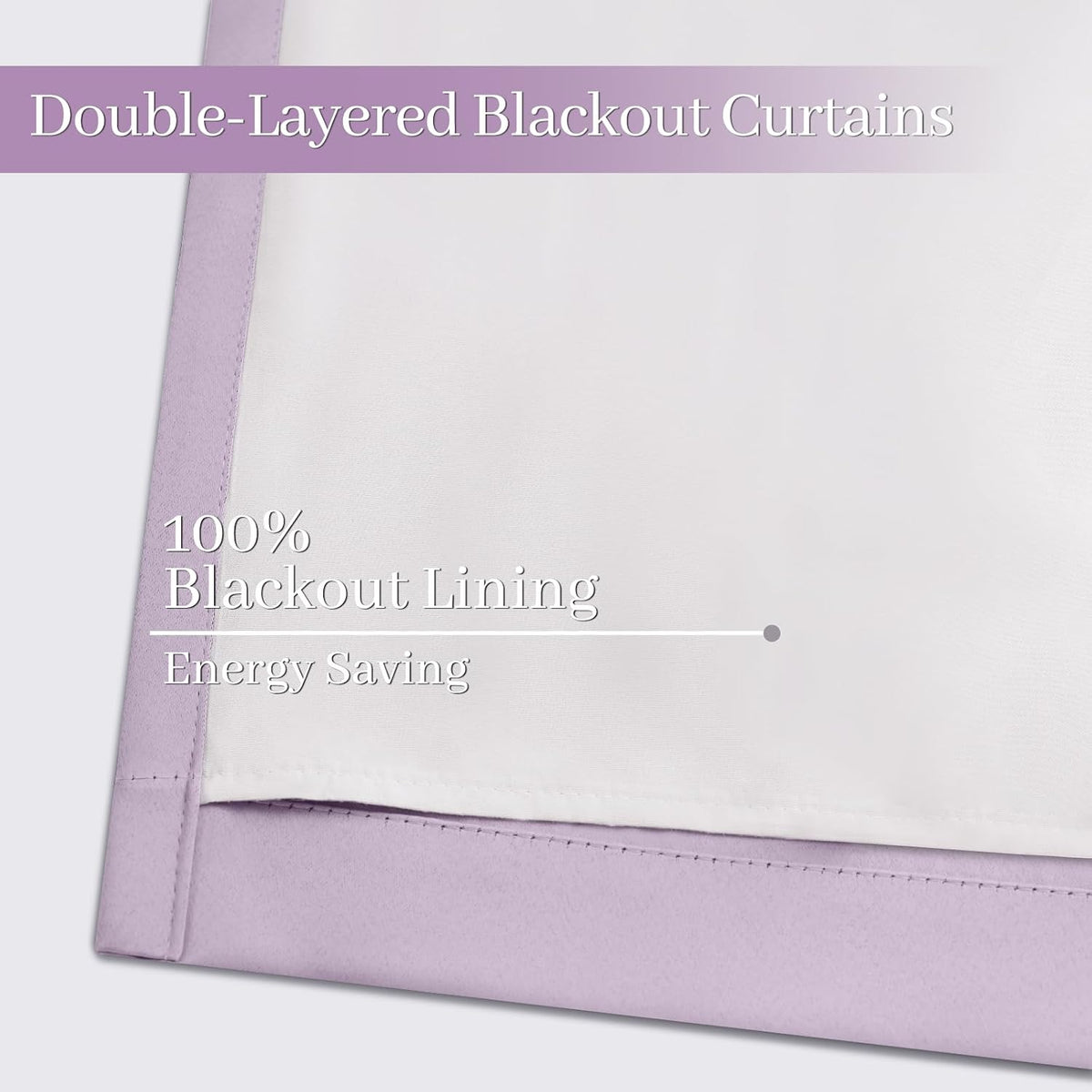84"L x 52"W polyester curtains in Lilac With Black Liner, alternate view 4