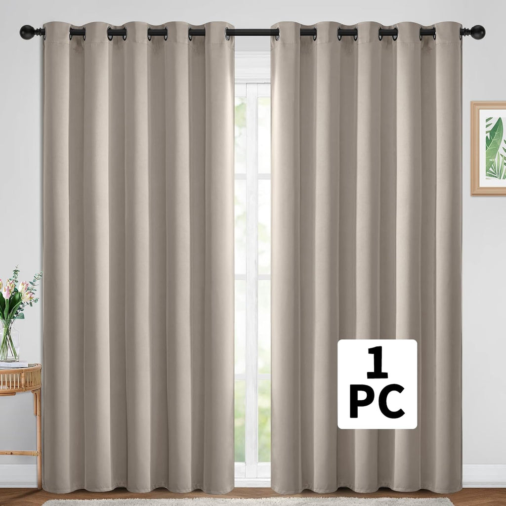 84"L x 70"W polyester curtains in Natural, alternate view 2