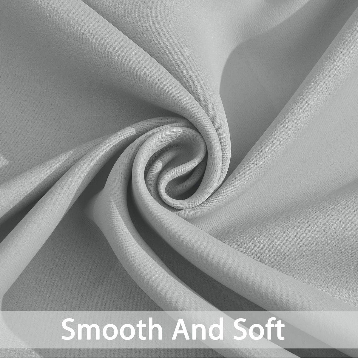 96"L x 100"W polyester curtains in Light Grey, alternate view 5