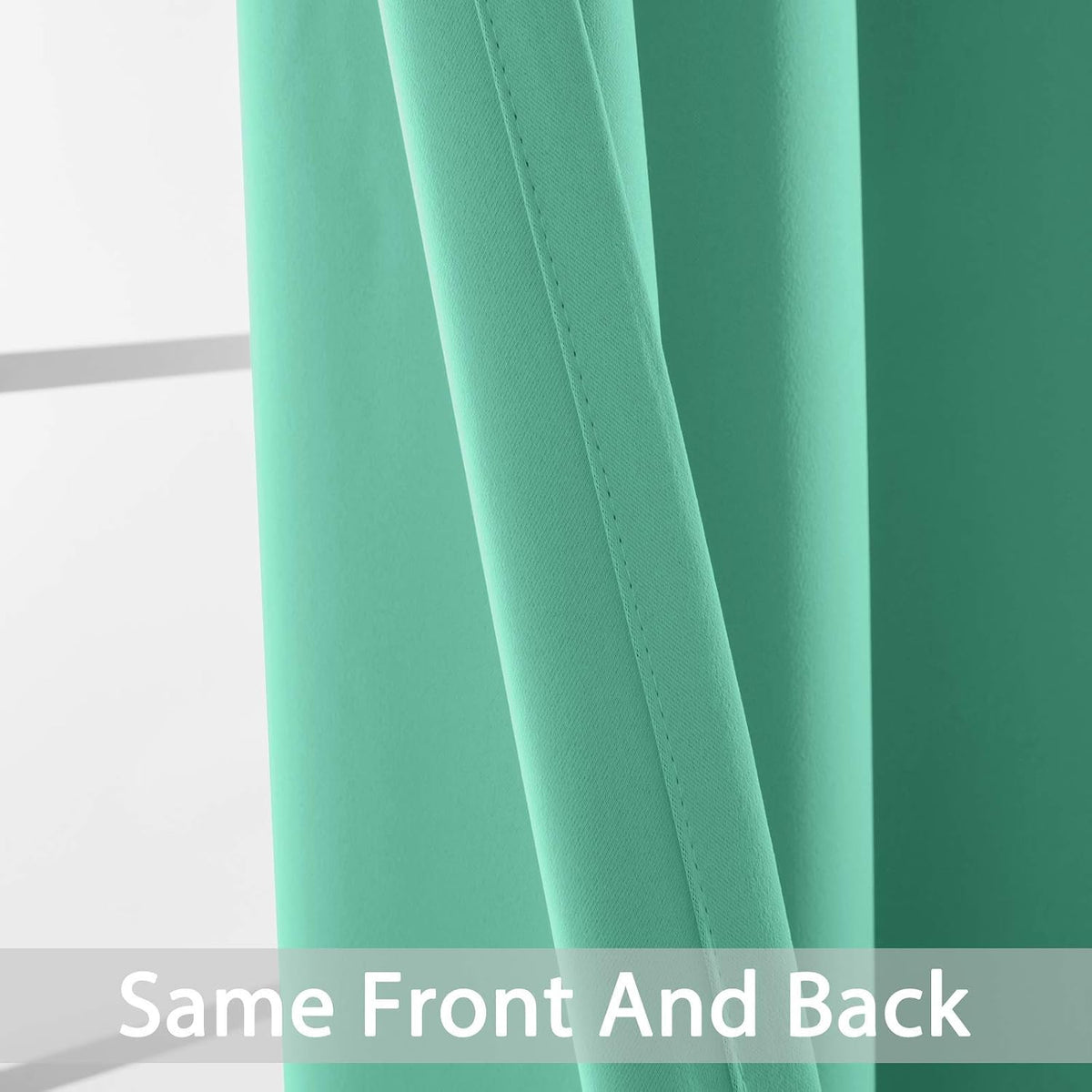 96"L x 52"W fabric curtains in Turquoise, alternate view 6