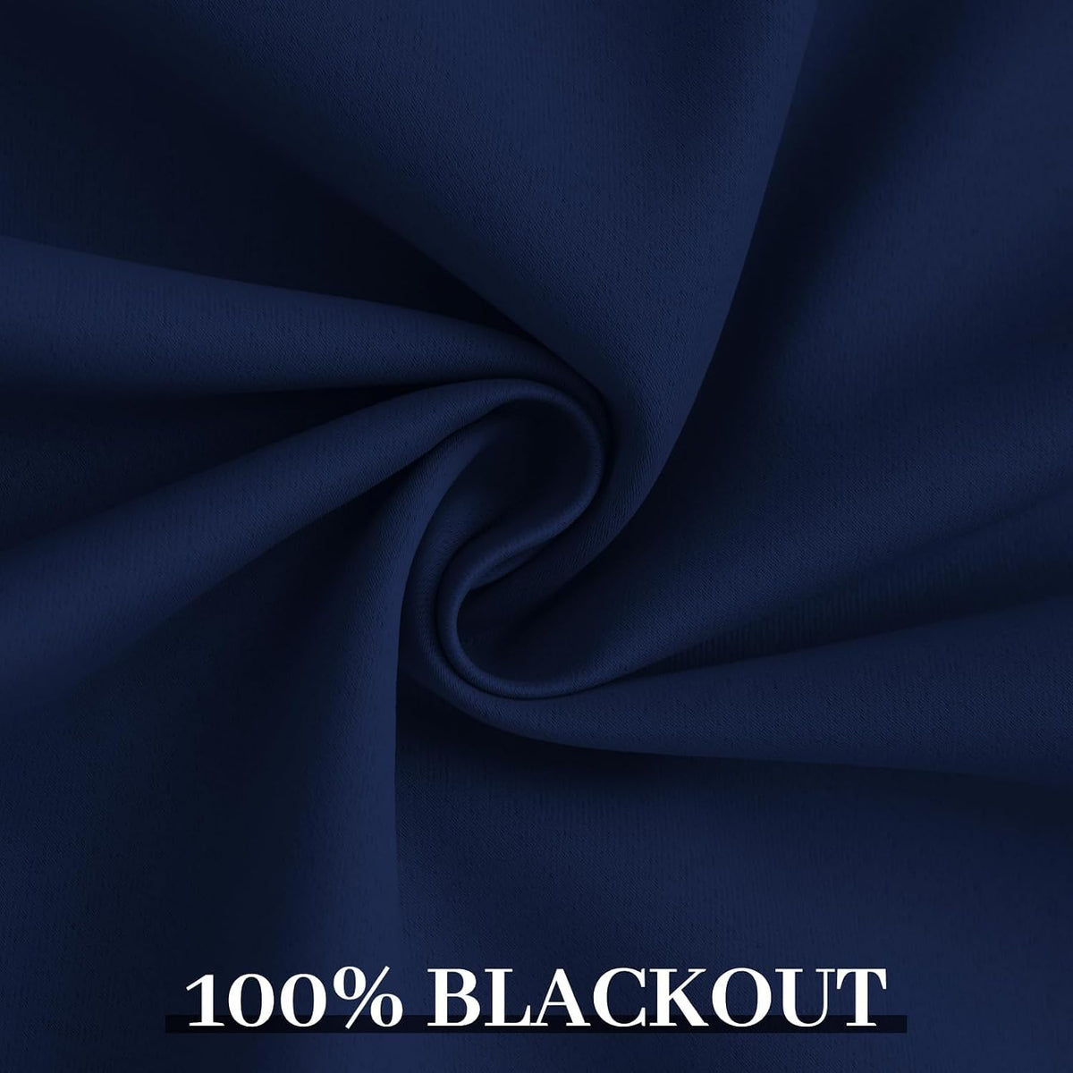 96"L x 52"W polyester curtains in Navy Blue With Black Liner, alternate view 6