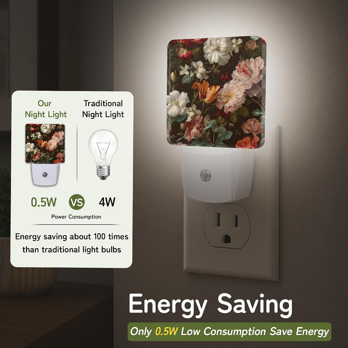 2"D x 4.5"W x 3"H night lights & ambient lighting, alternate view 3