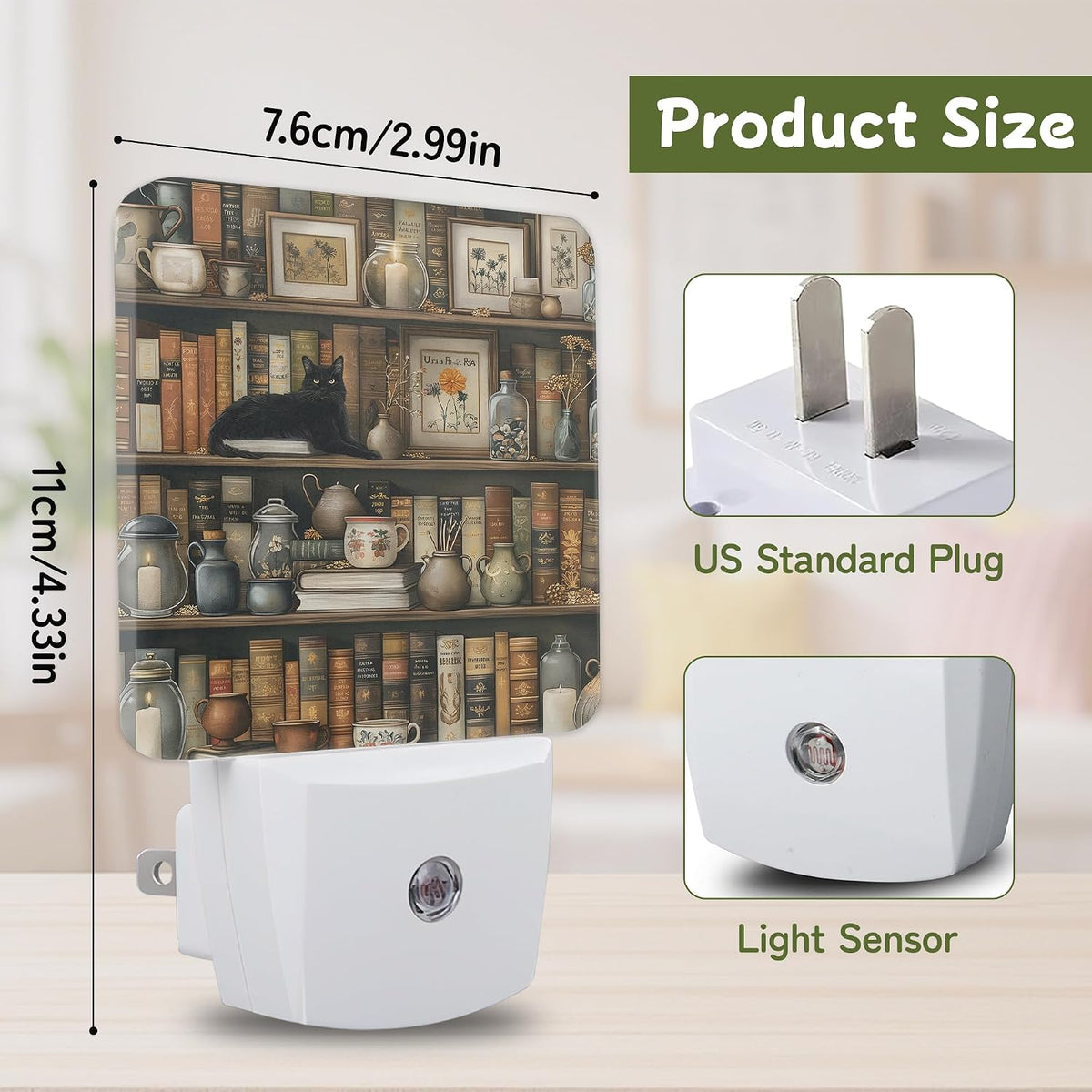 2"D x 4.5"W x 3"H night lights & ambient lighting, alternate view 7