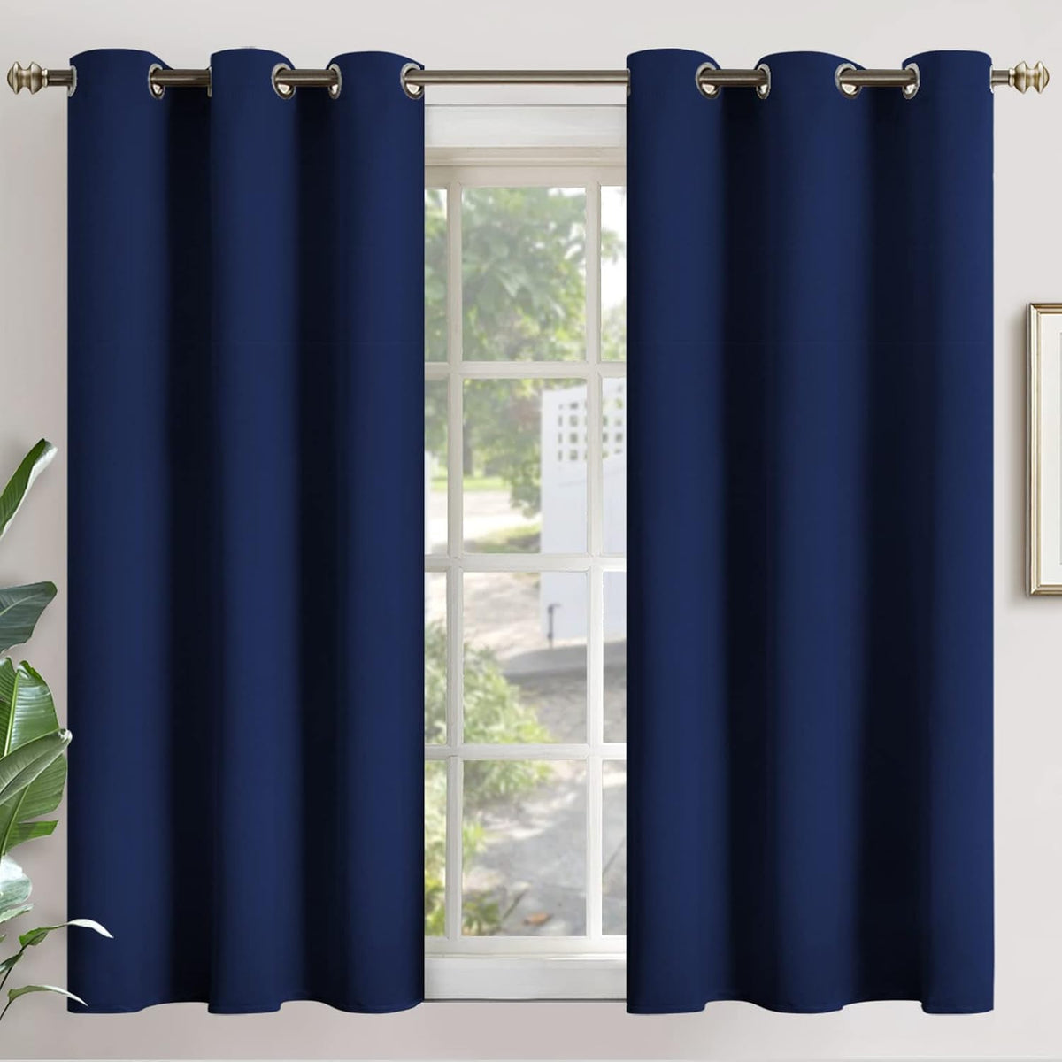 45"L x 42"W fabric curtains in Navy