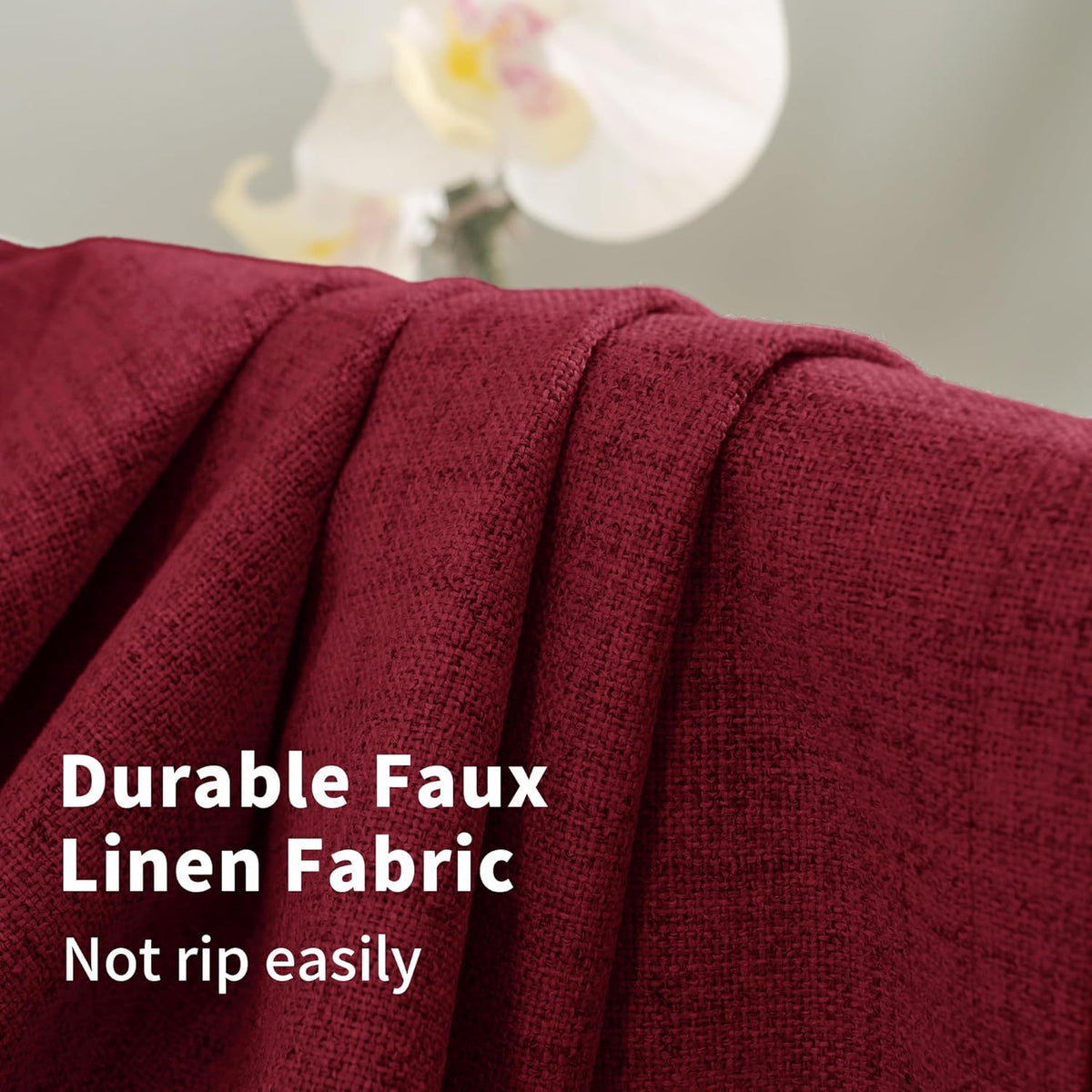 45"L x 42"W linen curtains in Burgundy, alternate view 5