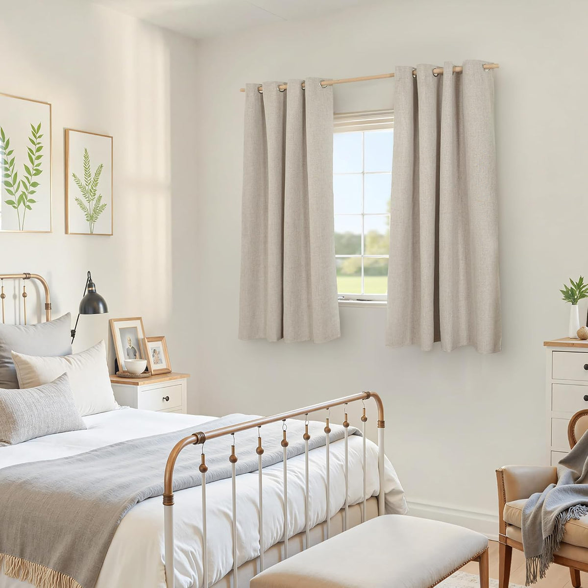 45"L x 52"W linen curtains in Oatmeal, alternate view 4