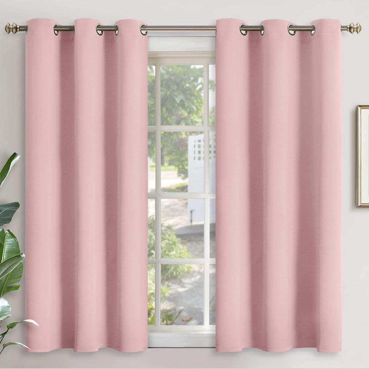 54"L x 42"W cotton curtains in Baby Pink