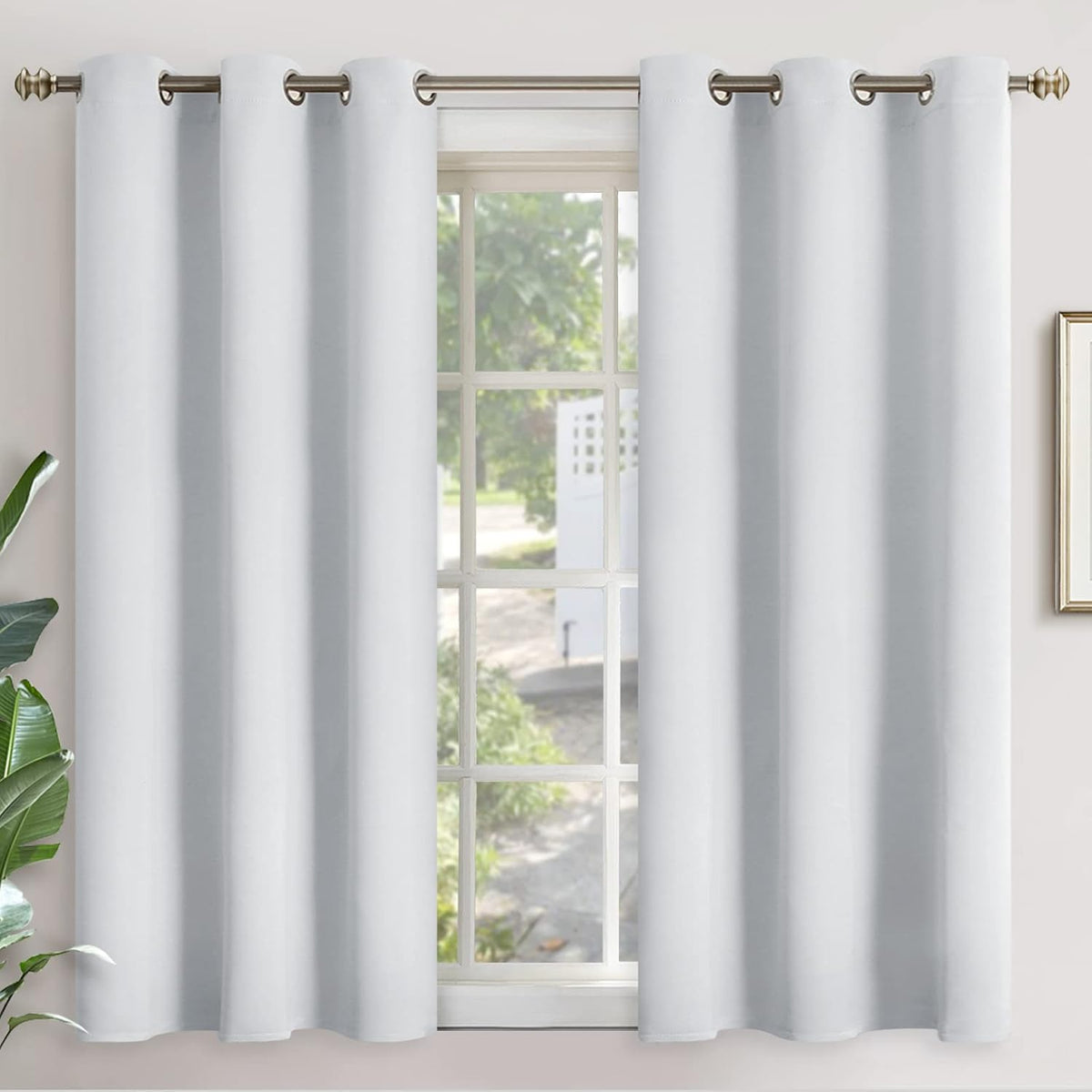 54"L x 42"W fabric curtains in Greyish White