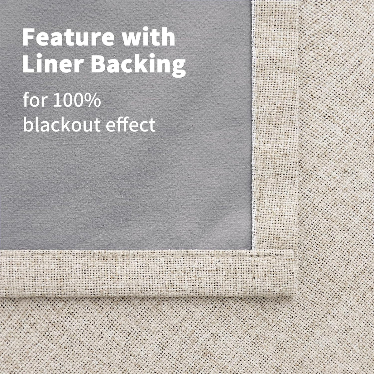 54"L x 52"W linen curtains in Beige, alternate view 7
