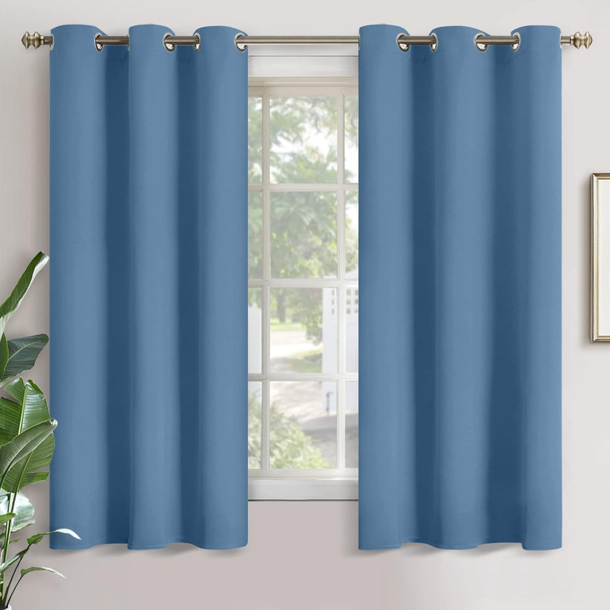 63"L x 42"W microfiber curtains in Denim Blue
