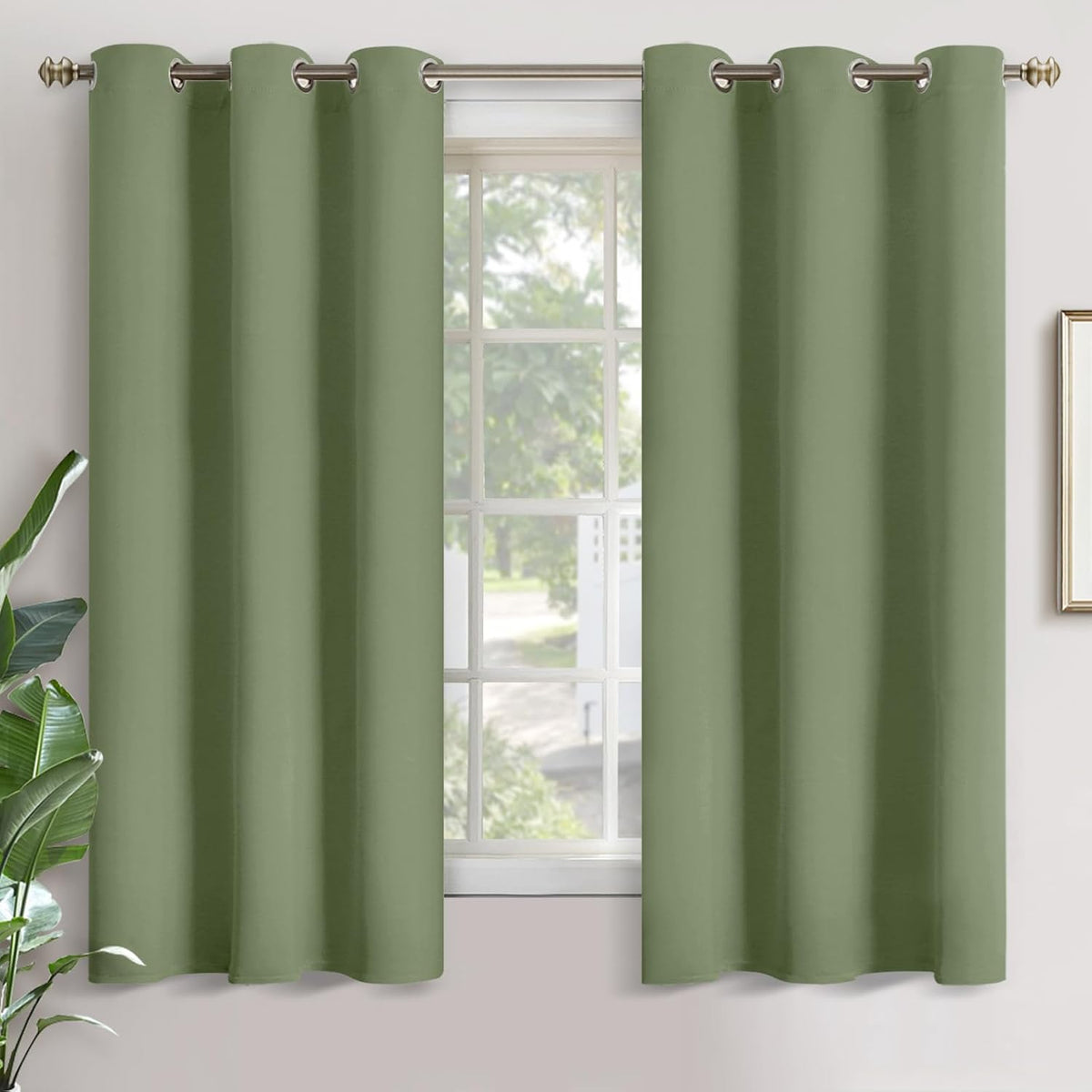 63"L x 42"W microfiber curtains in Green