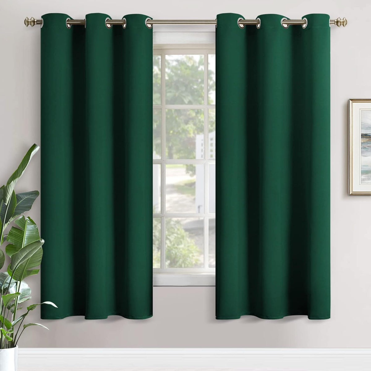 72"L x 42"W polyester curtains in Emerald