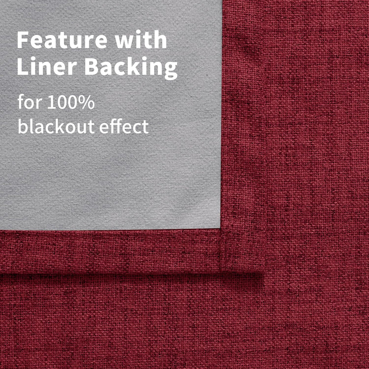 72"L x 52"W linen curtains in Burgundy, alternate view 8