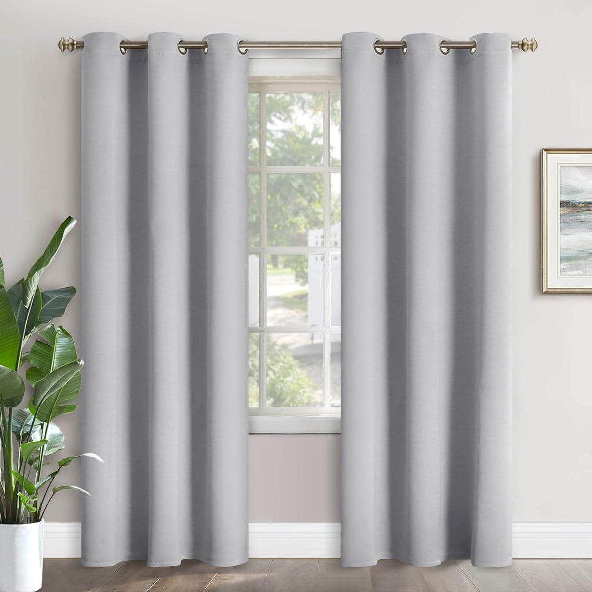 84"L x 42"W fabric curtains in Light Grey
