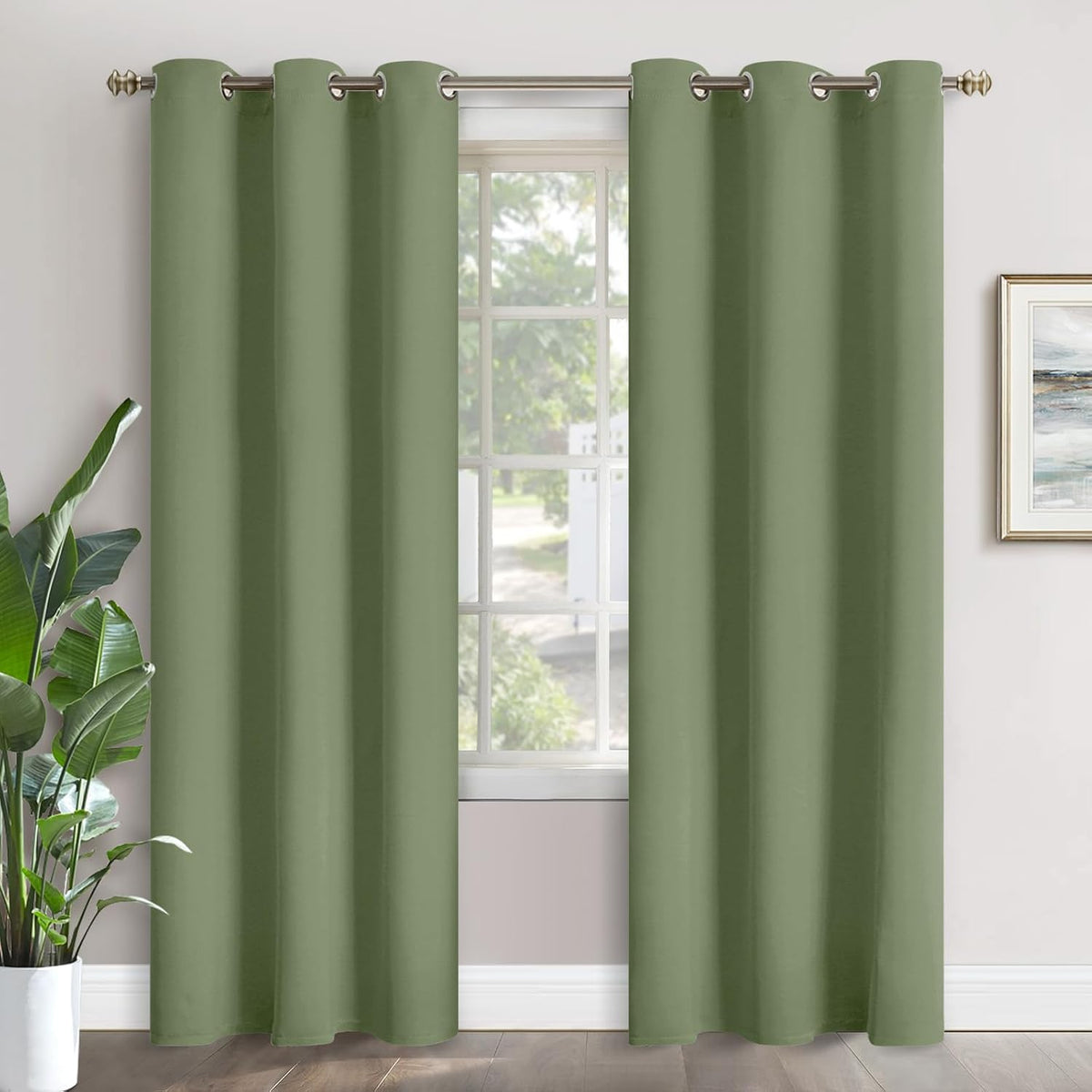 84"L x 42"W microfiber curtains in Green