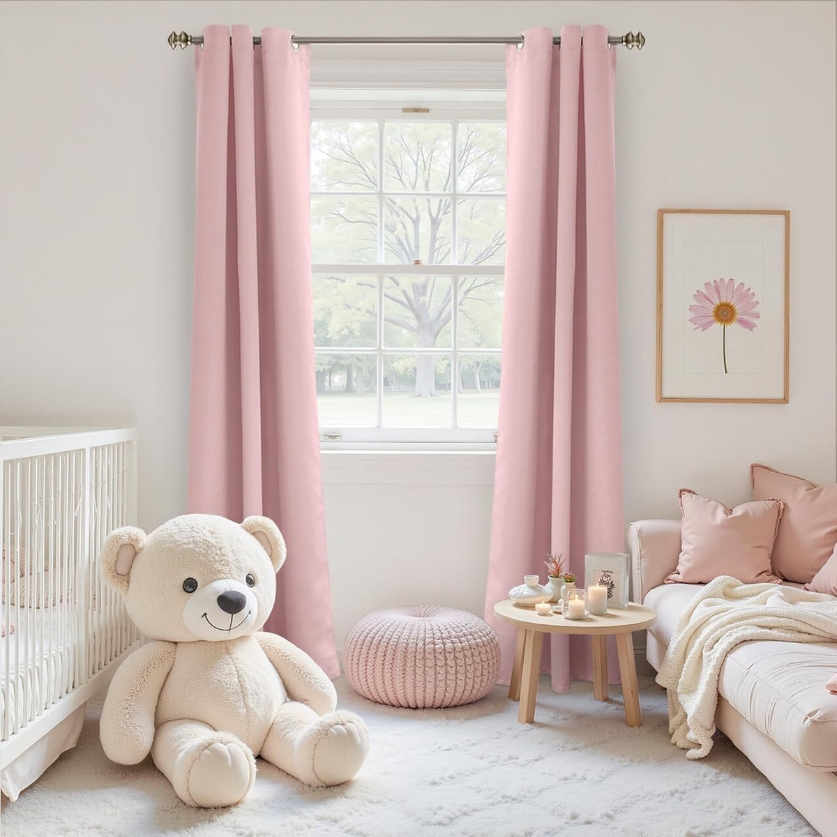 84"L x 42"W polyester curtains in Baby Pink, alternate view 3