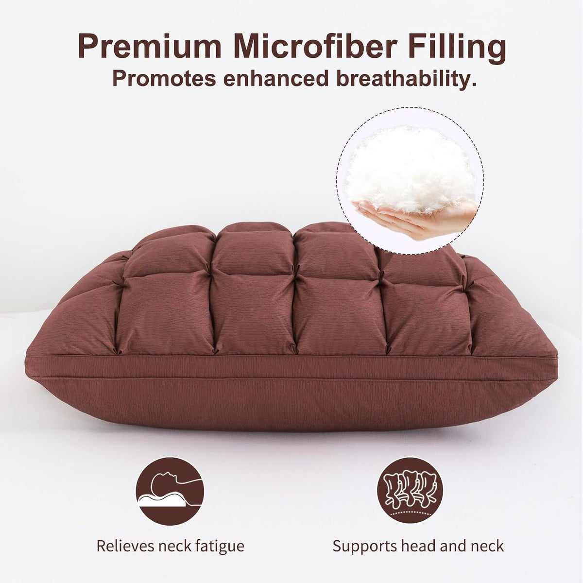 King down alternative pillows in Brown, alternate view 3