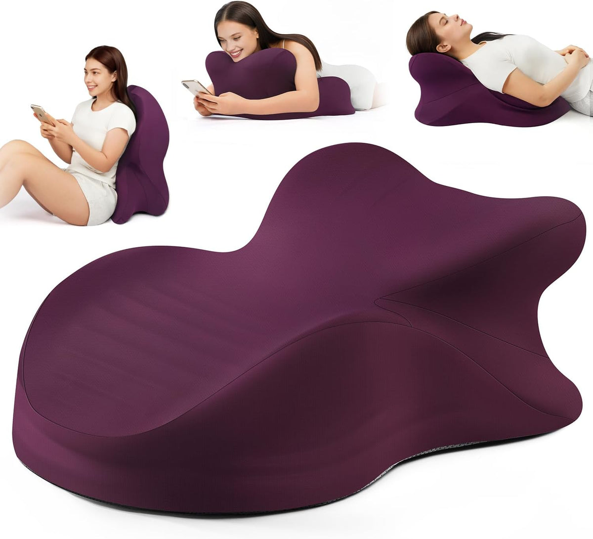 X-Large memory foam backrest pillows in Purple