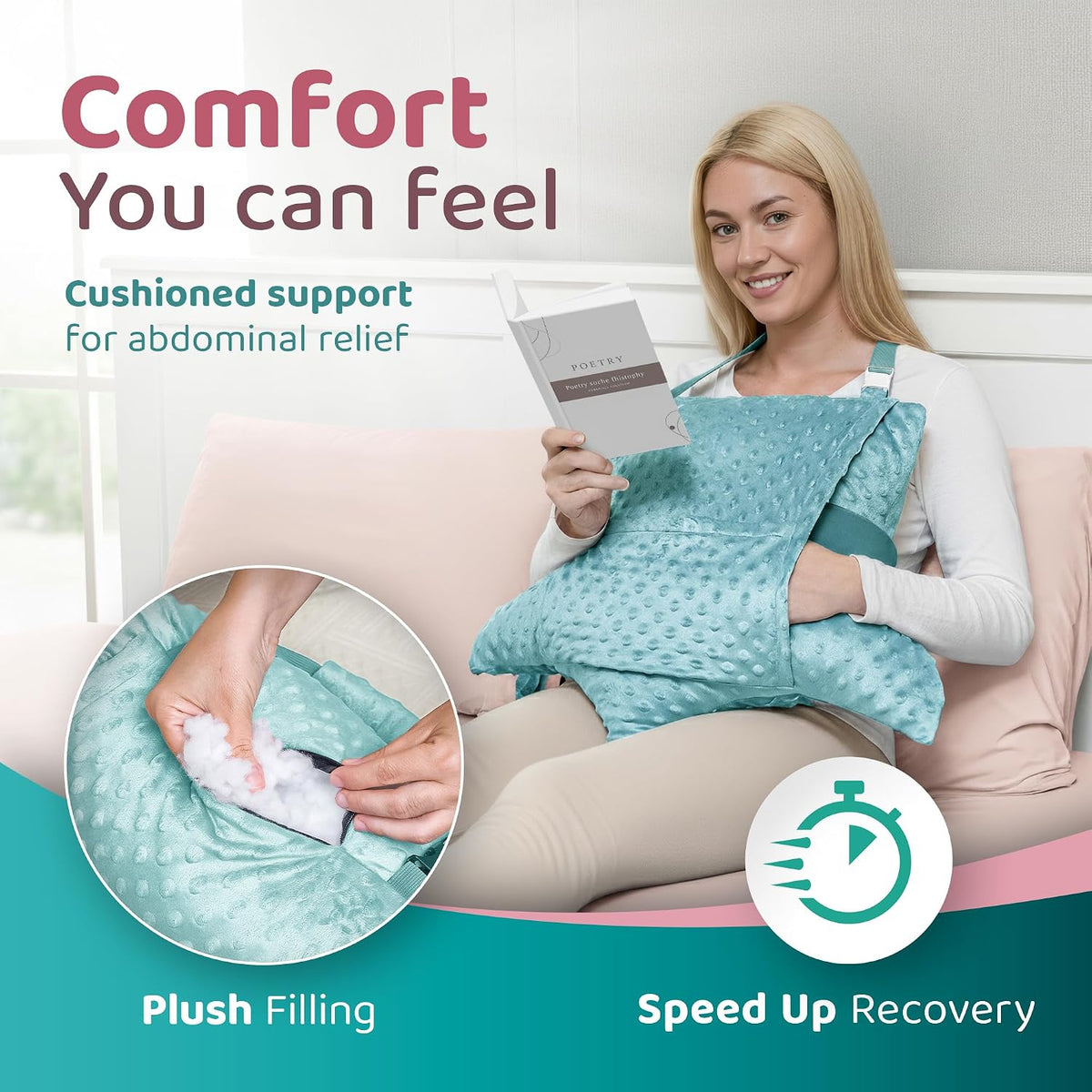 polyester pillows in Aqua, alternate view 3