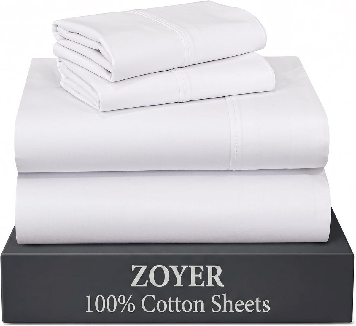Queen cotton bedding sets in Bright White